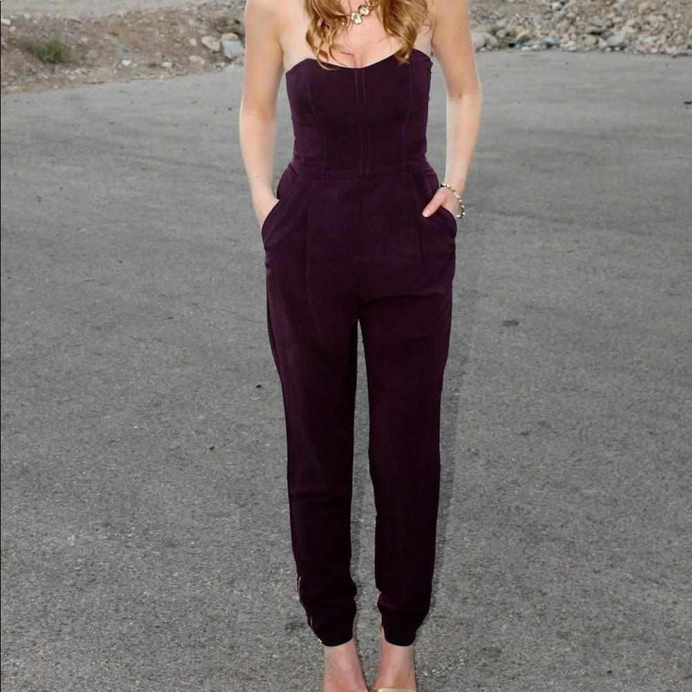 Rachel Roy eggplant jumpsuit